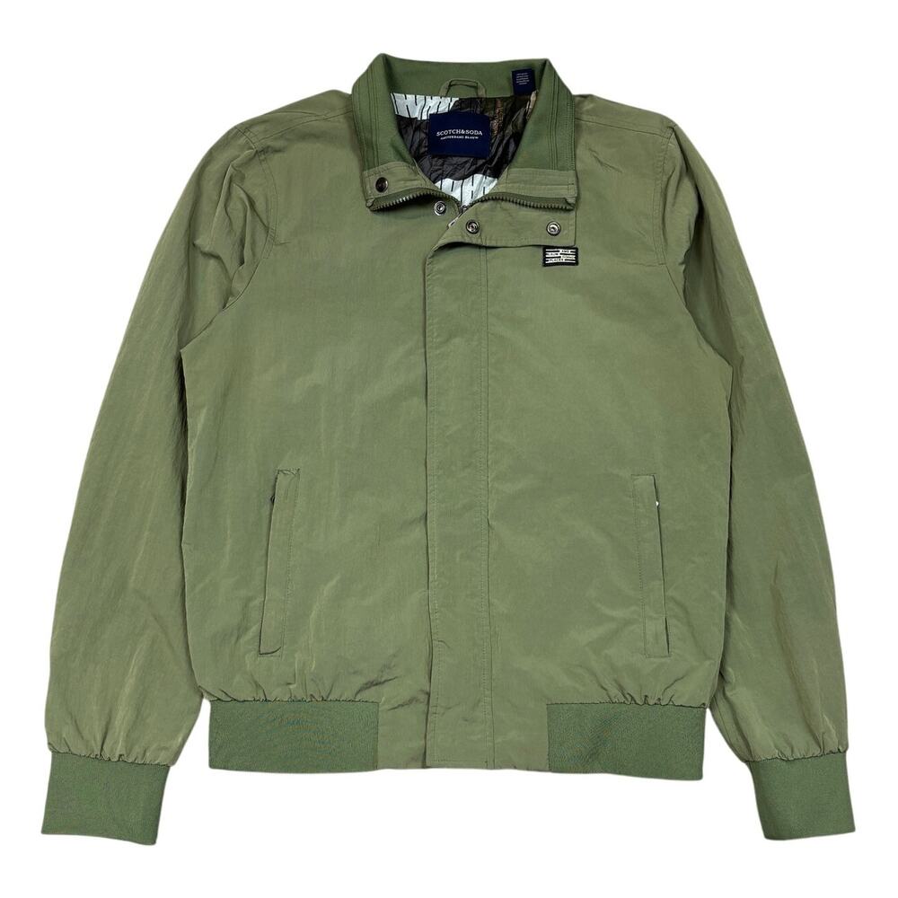 Scotch & Soda Ams Blauw Going Places Green Bomber Jacket Men's Medium